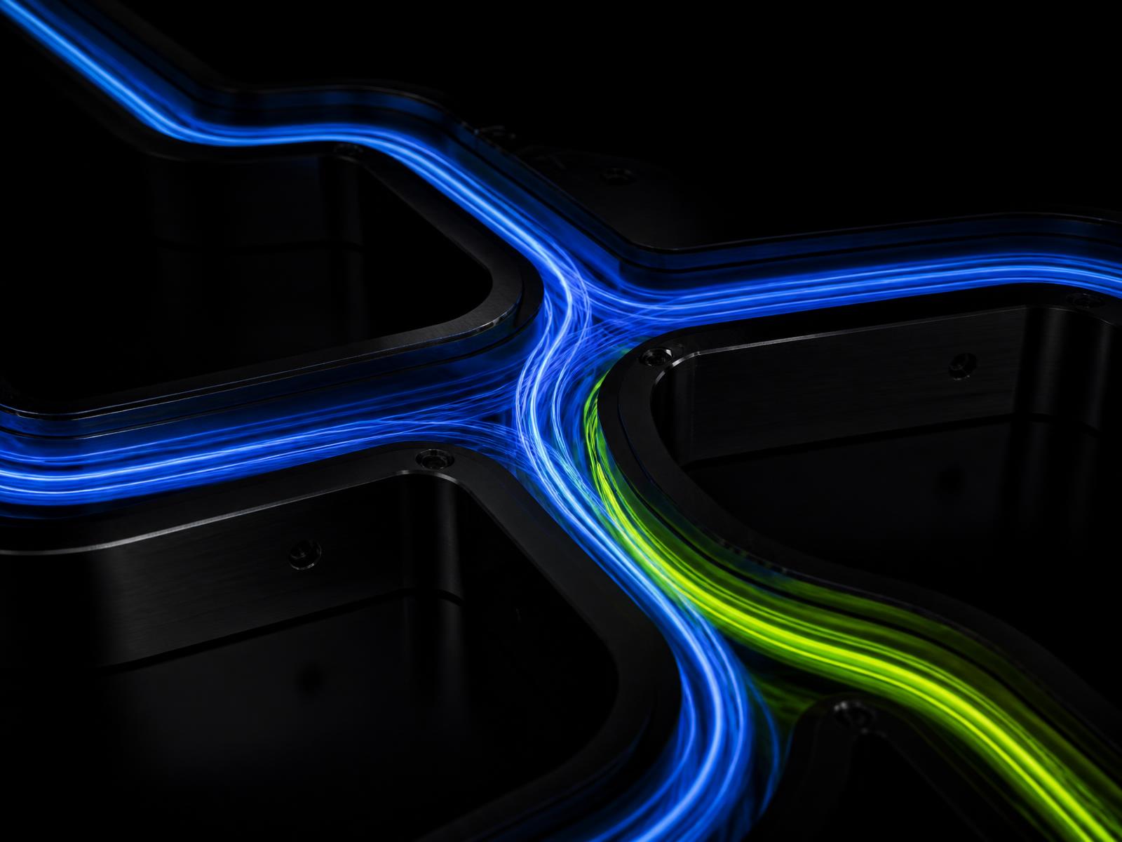 Isometric network of glowing automation nodes